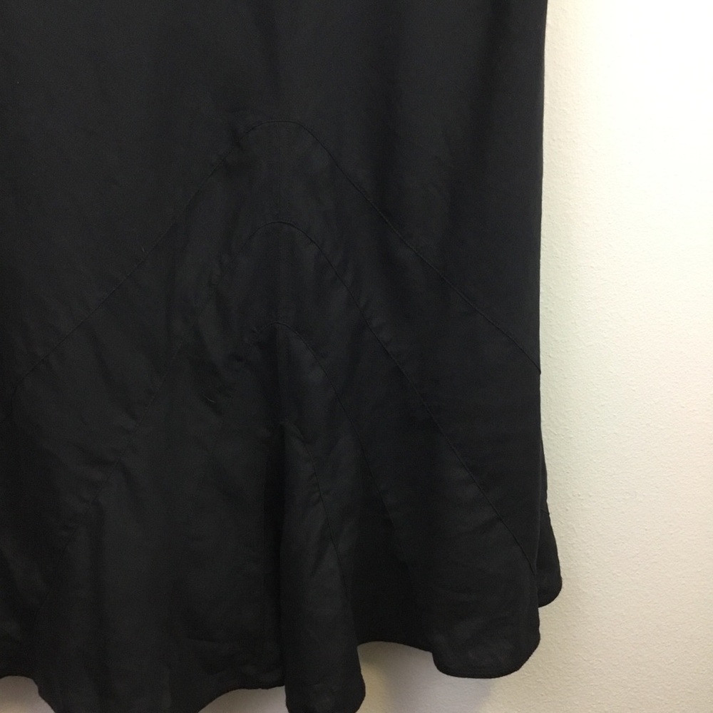 J. Jill Black Linen Maxi Bell Shaped Skirt -16 - Picture 2 of 8